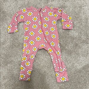 Adorable Pink Daisy Kids Convertible Footie